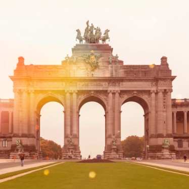 Brussels, Arch of triumph in the Autumn