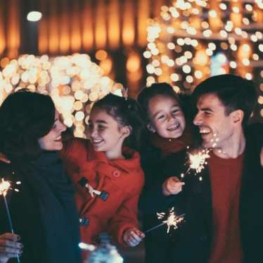 Family celebrating Christmas