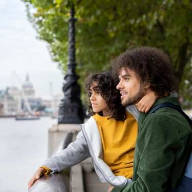 London - train Lyon - Londres - family in South Bank