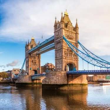 Tower Bridge and Thames on a bright day