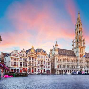Brussels Grand Place at sunset