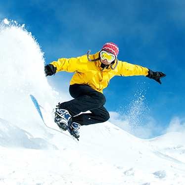 Snowboarding in the French Alps