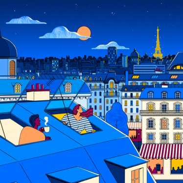 Illustration of Paris skyline