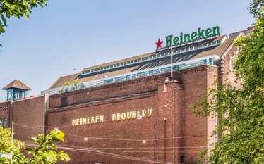 The Heineken Brewery, an imposing brick-clad building hosting tours and tastings