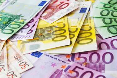 Various Euro banknotes close up - money - currency - customs - declaring cash