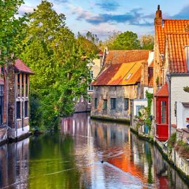 Bruges canals in summertime 