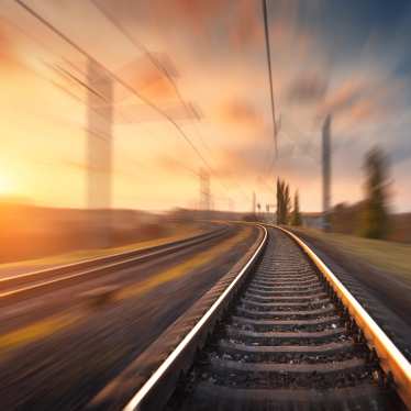 Railway track extending out into the distance