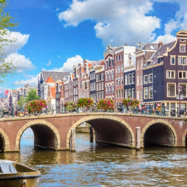 Bridge in Amsterdam on a sunny day.