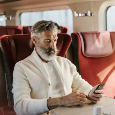 Delta - Thalys library - passenger on board - laptop