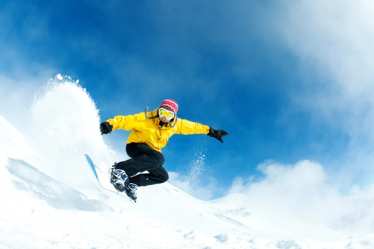 Snowboarding in the Alps