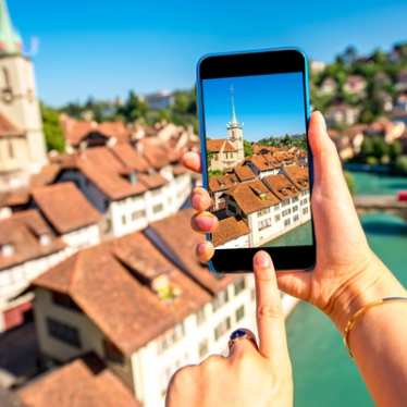 Switzerland - view with phone