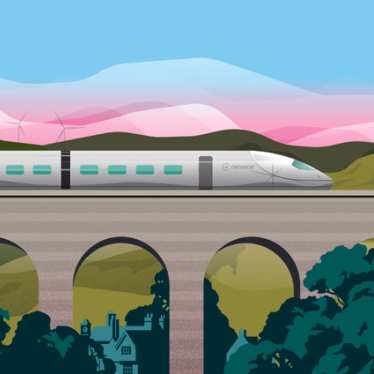 Eurostar train - illustration through nature