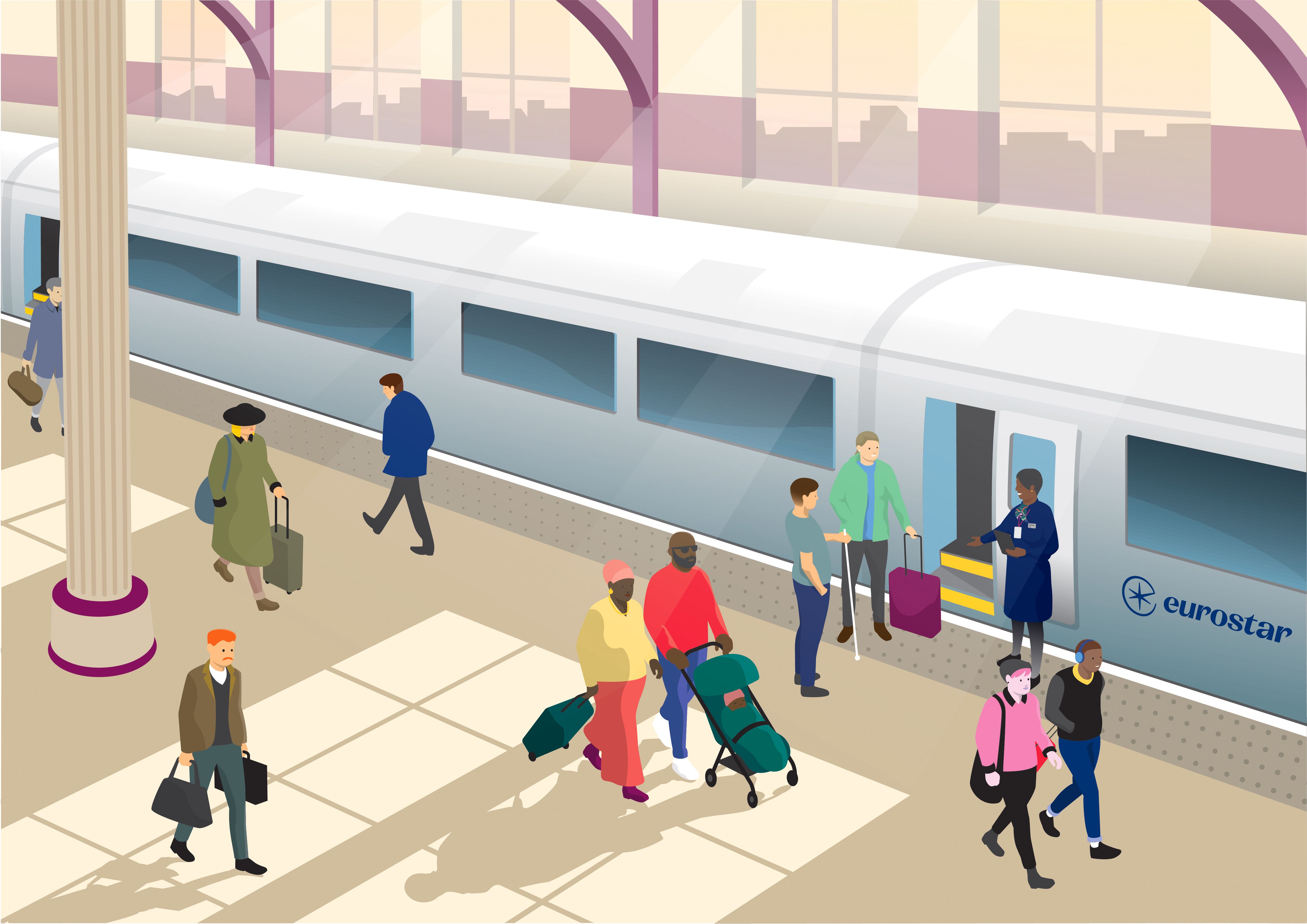 Illustration of Eurostar platform