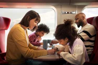 Family travelling on Eurostar Standard class