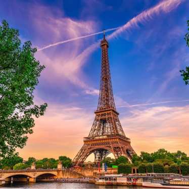The Eiffel Tower in Paris in the summer