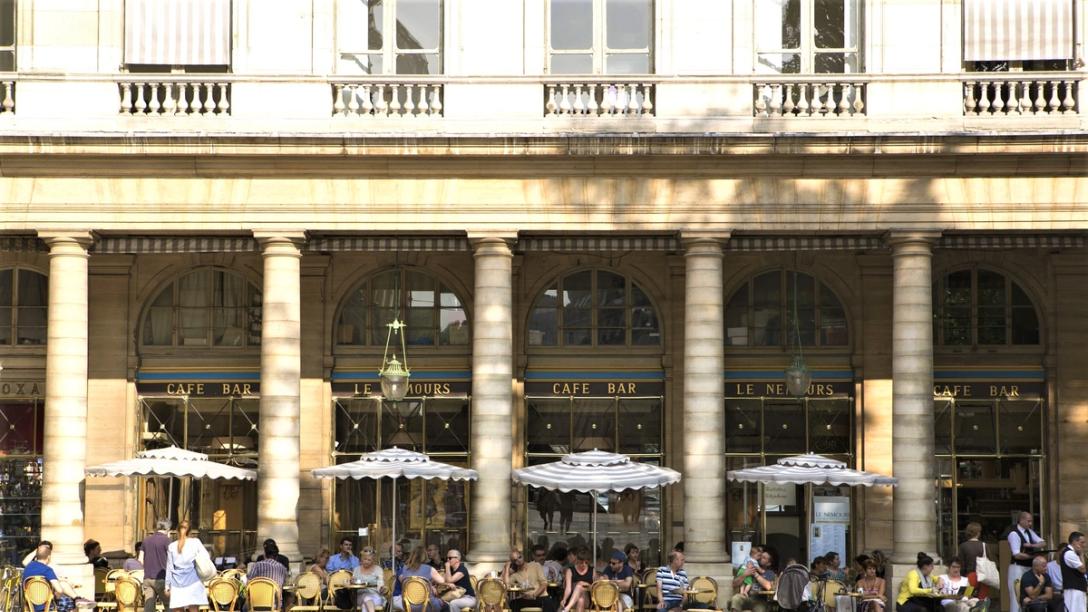 Paris café on a sunny day