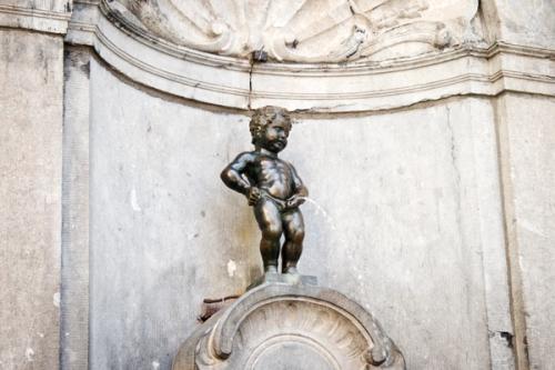 Close-up of the Manneken Pis in Brussels.