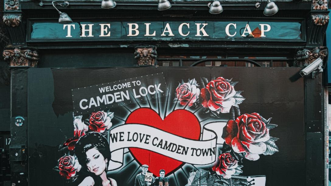 Graffiti in Camden that reads 'We love Camden Town'.