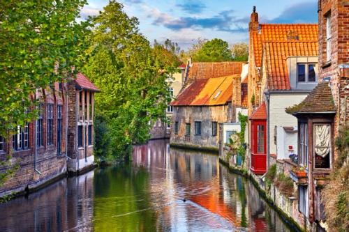 Bruges canals in summertime 