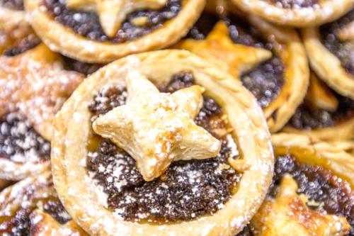 Mince pies stacked