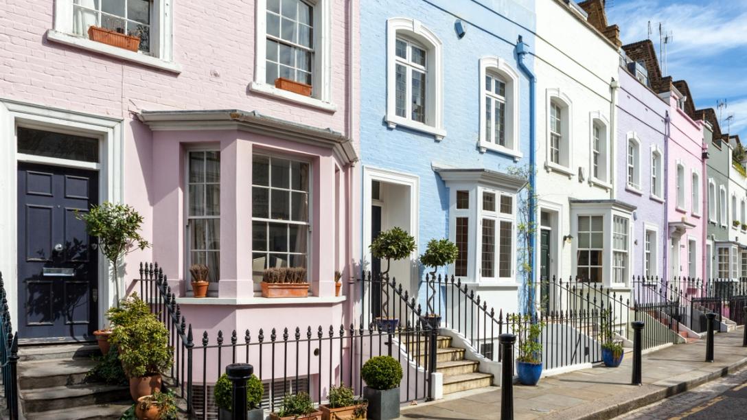 Colourful houses in London