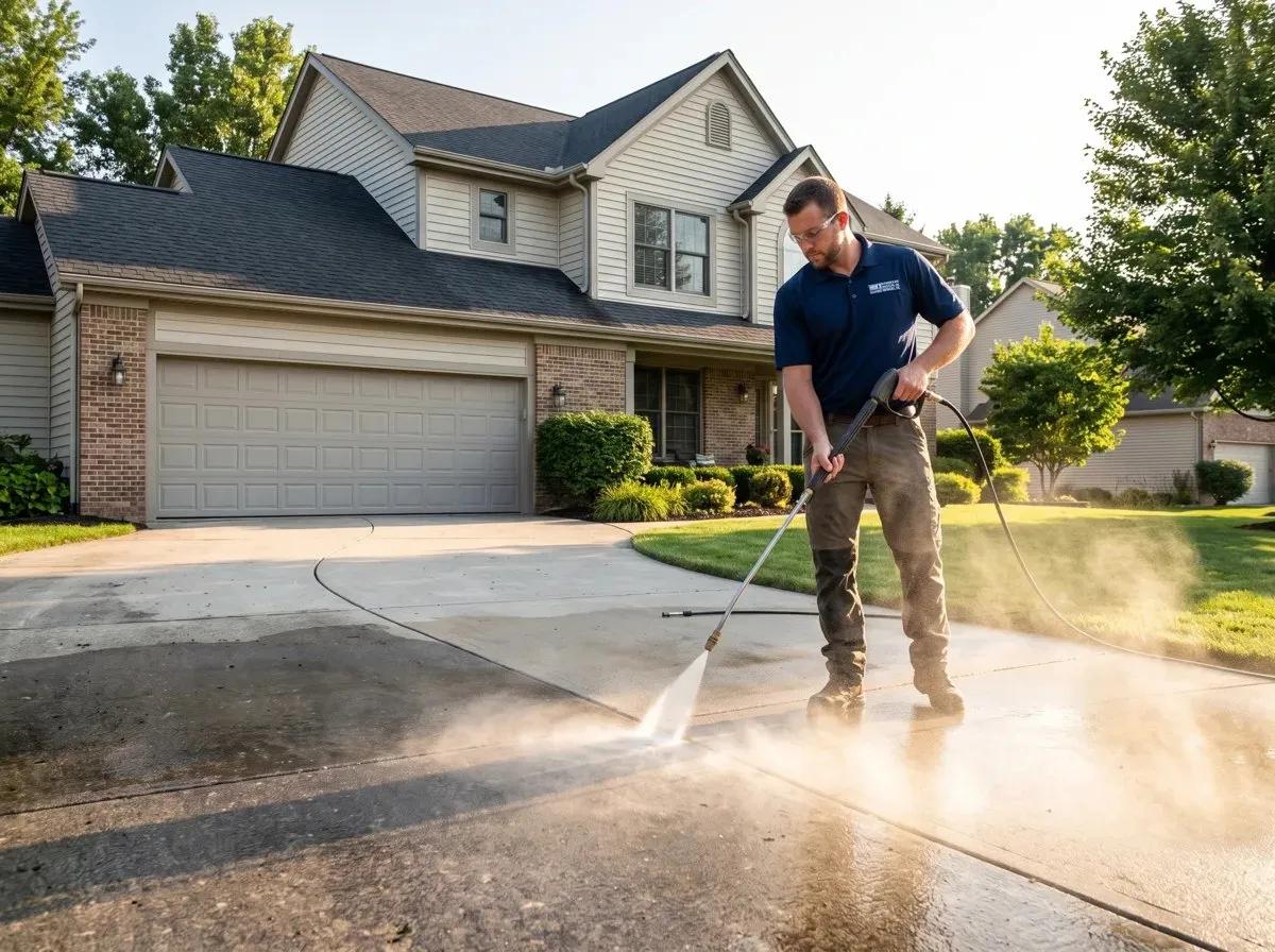 Power Washing by the Executive Cleaning Services crew in Omaha