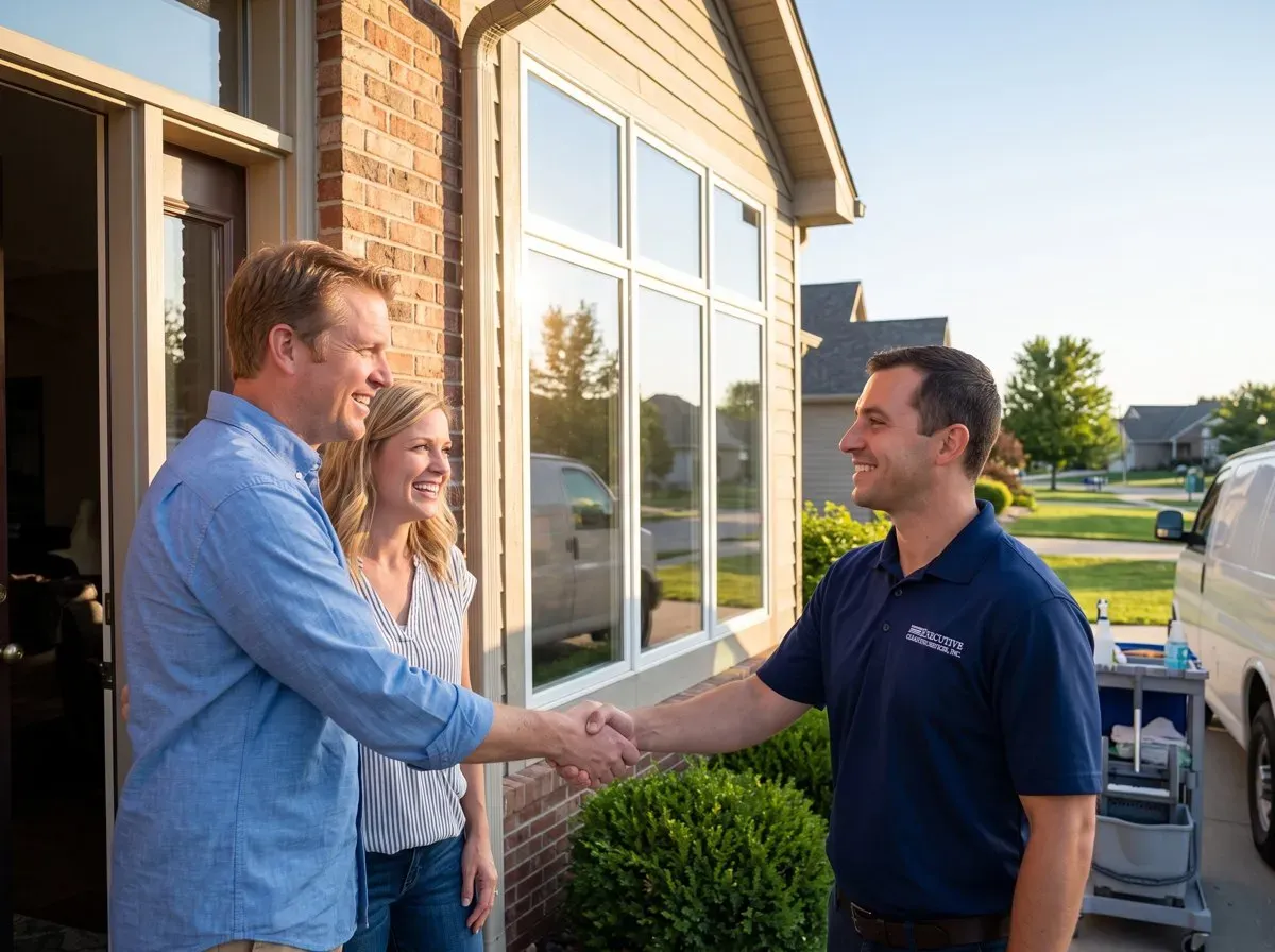 Executive Cleaning Services technician with a Millard homeowner
