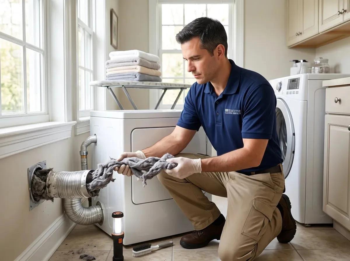 Dryer Vent Cleaning by the Executive Cleaning Services crew in Omaha