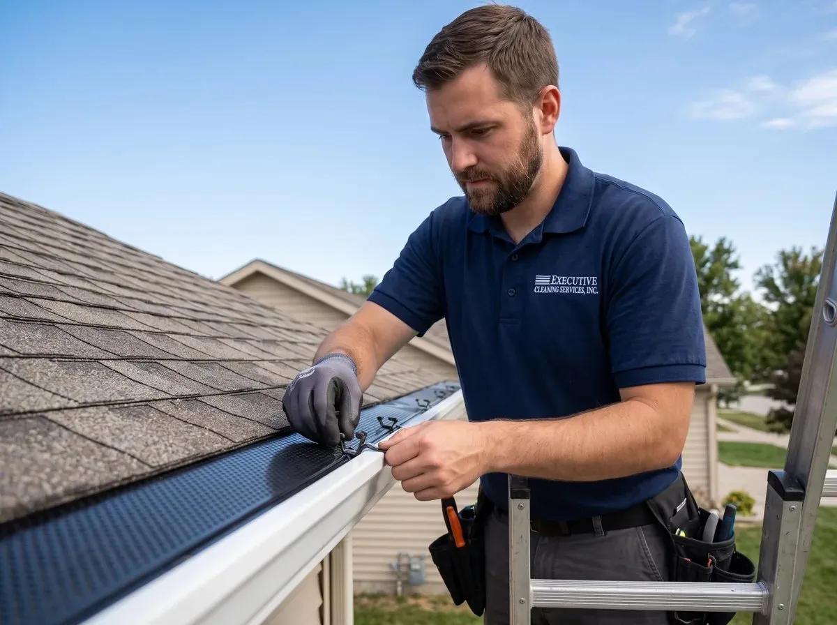 Gutter Guards by the Executive Cleaning Services crew in Omaha