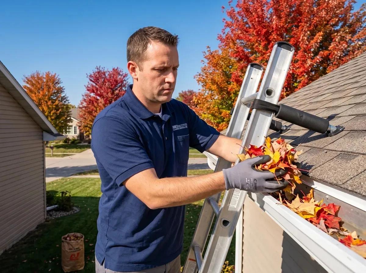 Gutter Cleaning by the Executive Cleaning Services crew in Omaha