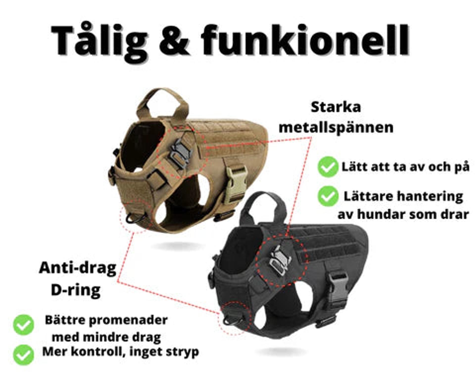 Tålig och funktionell militärsele med starka metallspännen