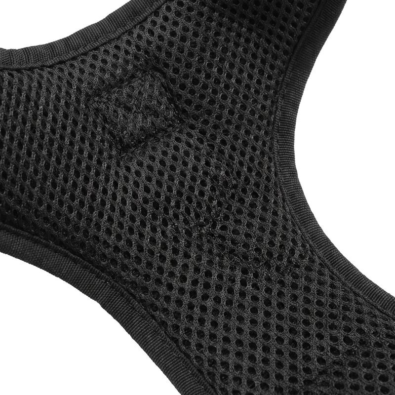 Close-up of the breathable mesh padding on the chest panel