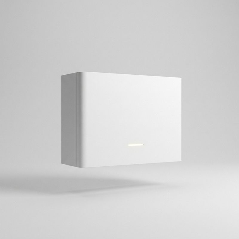 White Solart hybrid inverter with a status light