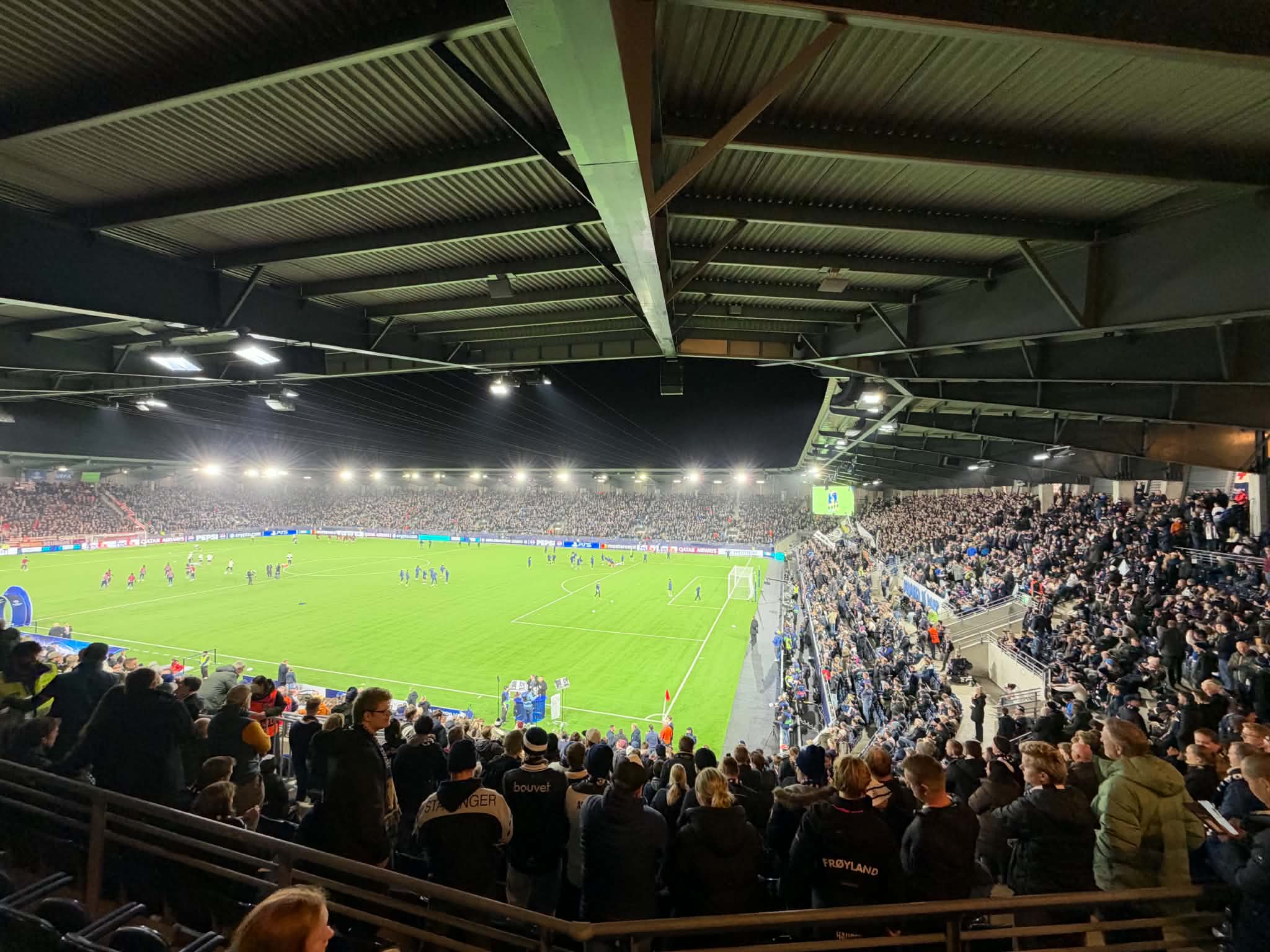 Panoramic view of Lyse Arena during the Champions League match between Viking and Bayern Munich