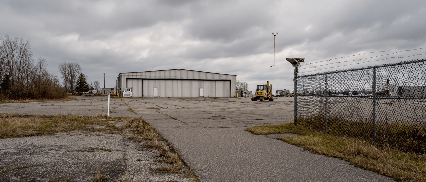 The Annex hangar and equipment yard.