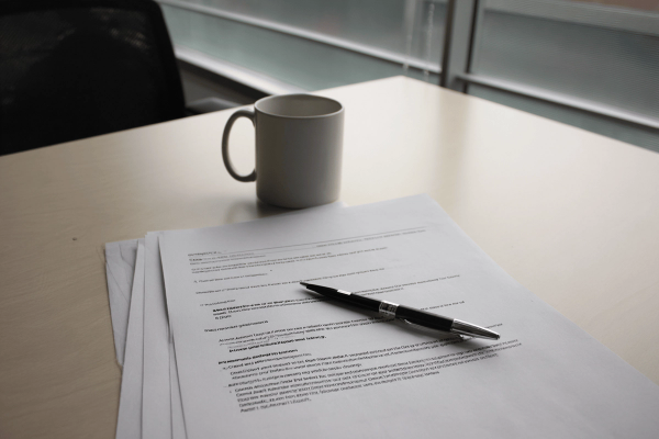 Printed Policy Page On Desk.