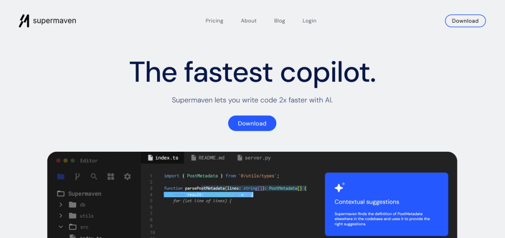Screenshot of Supermaven Screenshot of Supermaven