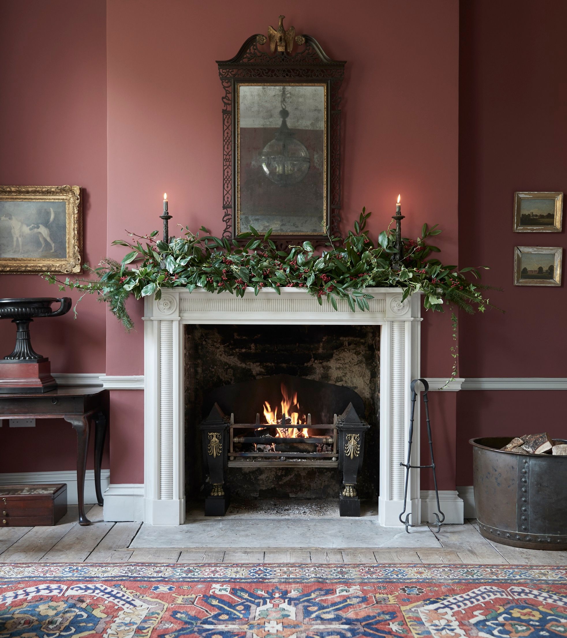 A view of a fireplace