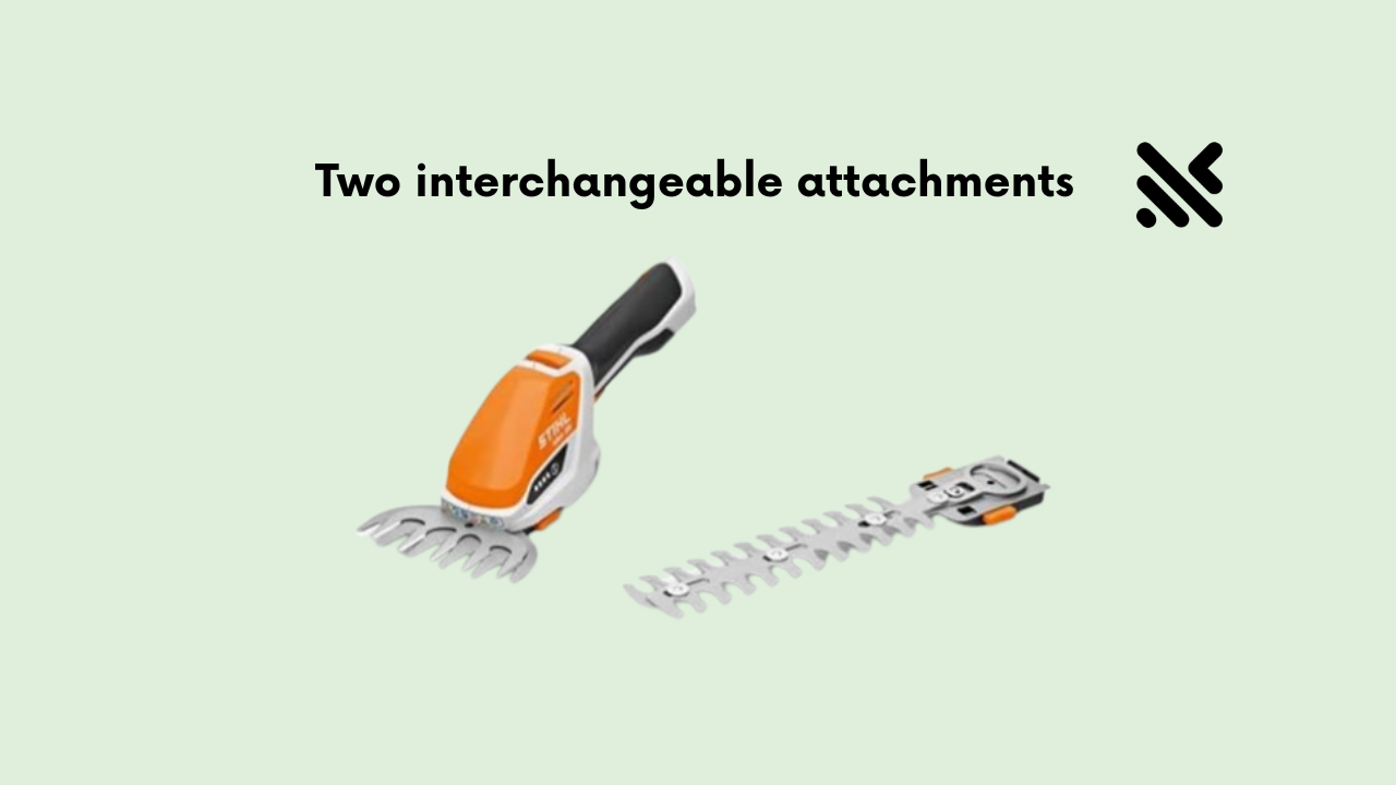 Two interchangeable attachments