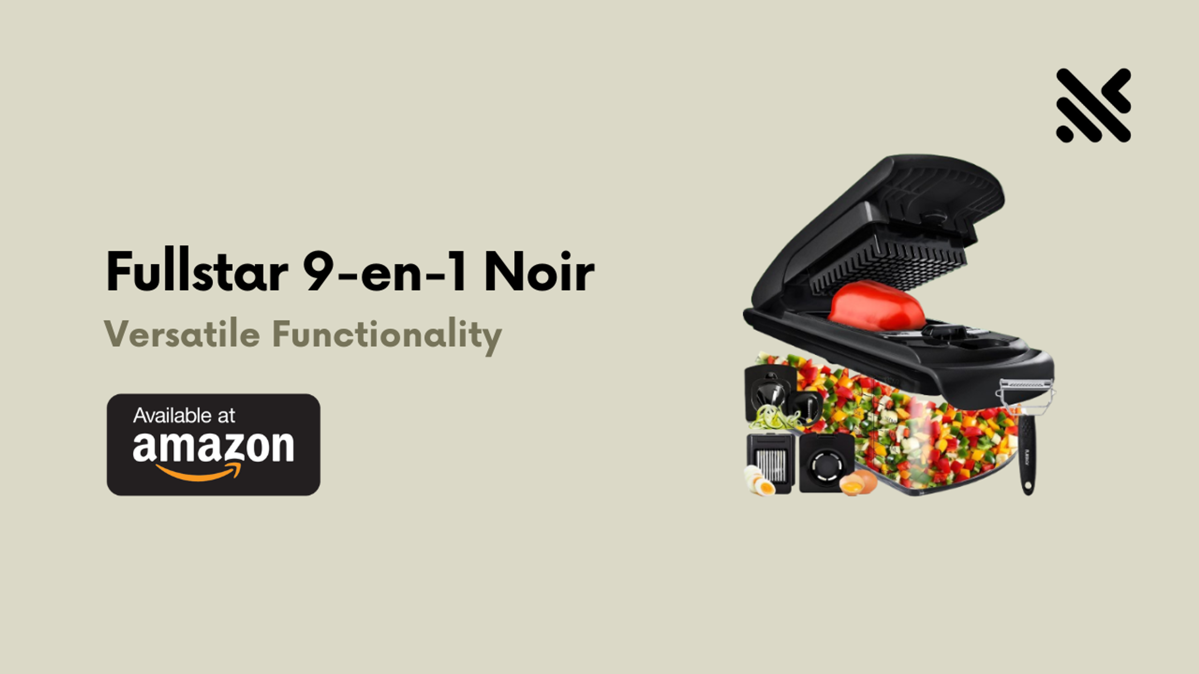 Fullstar 9-en-1 Noir Vegetable Chopper