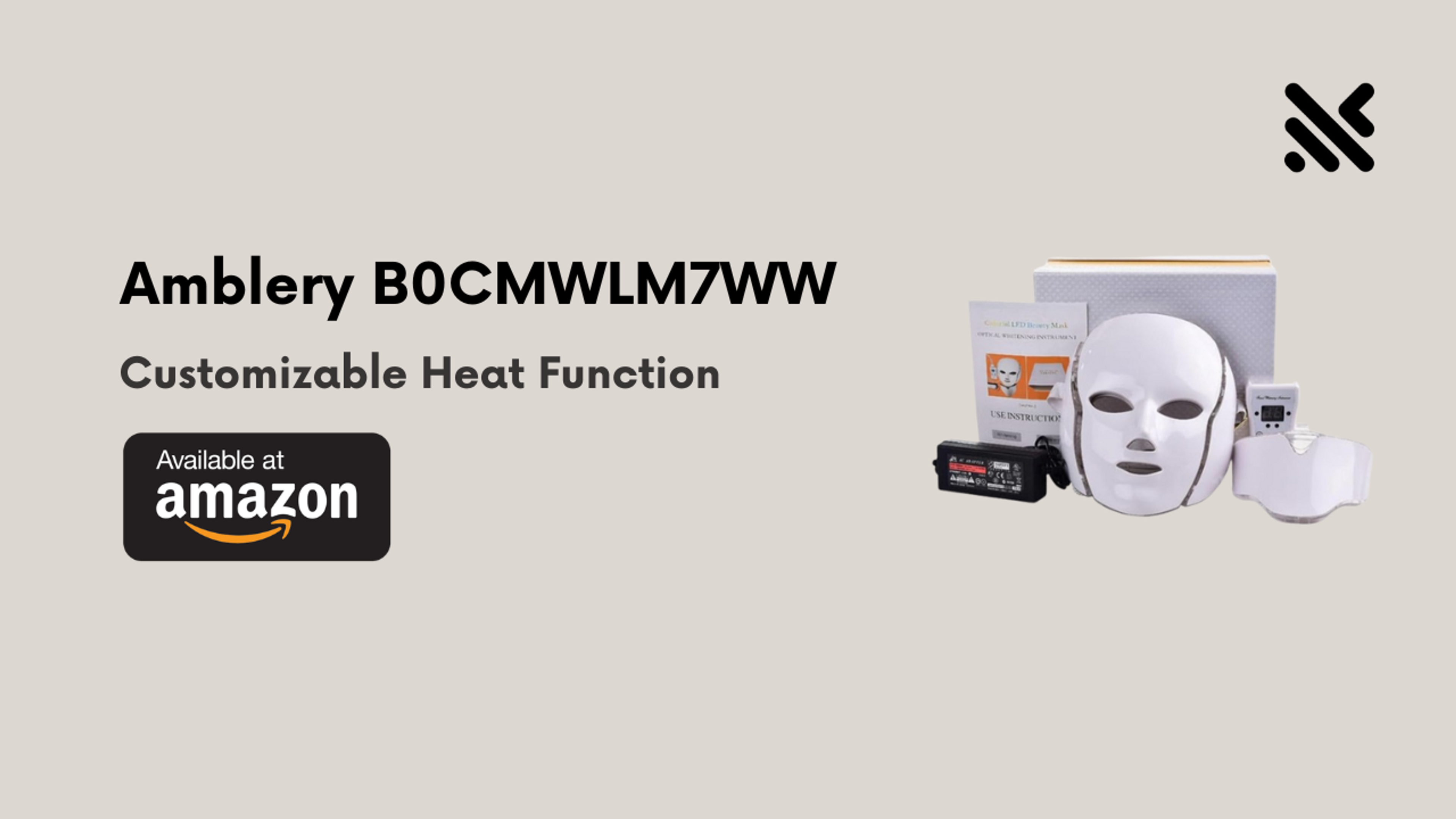 Amblery B0CMWLM7WW LED Face Mask