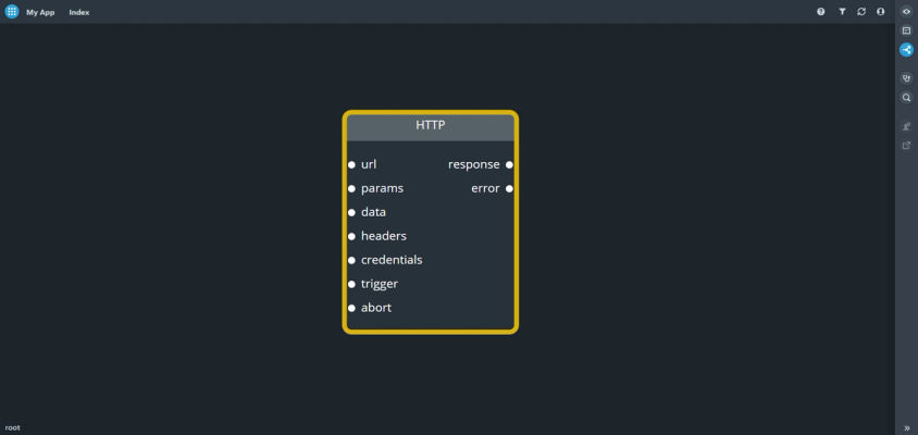 component on editor screen