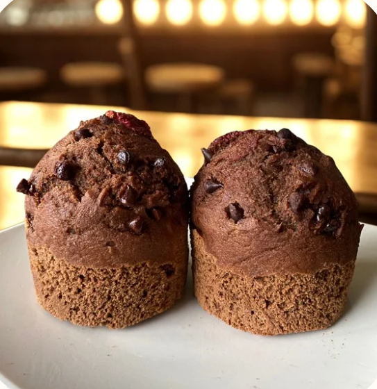 MUFFIN CACAO Y FRESA