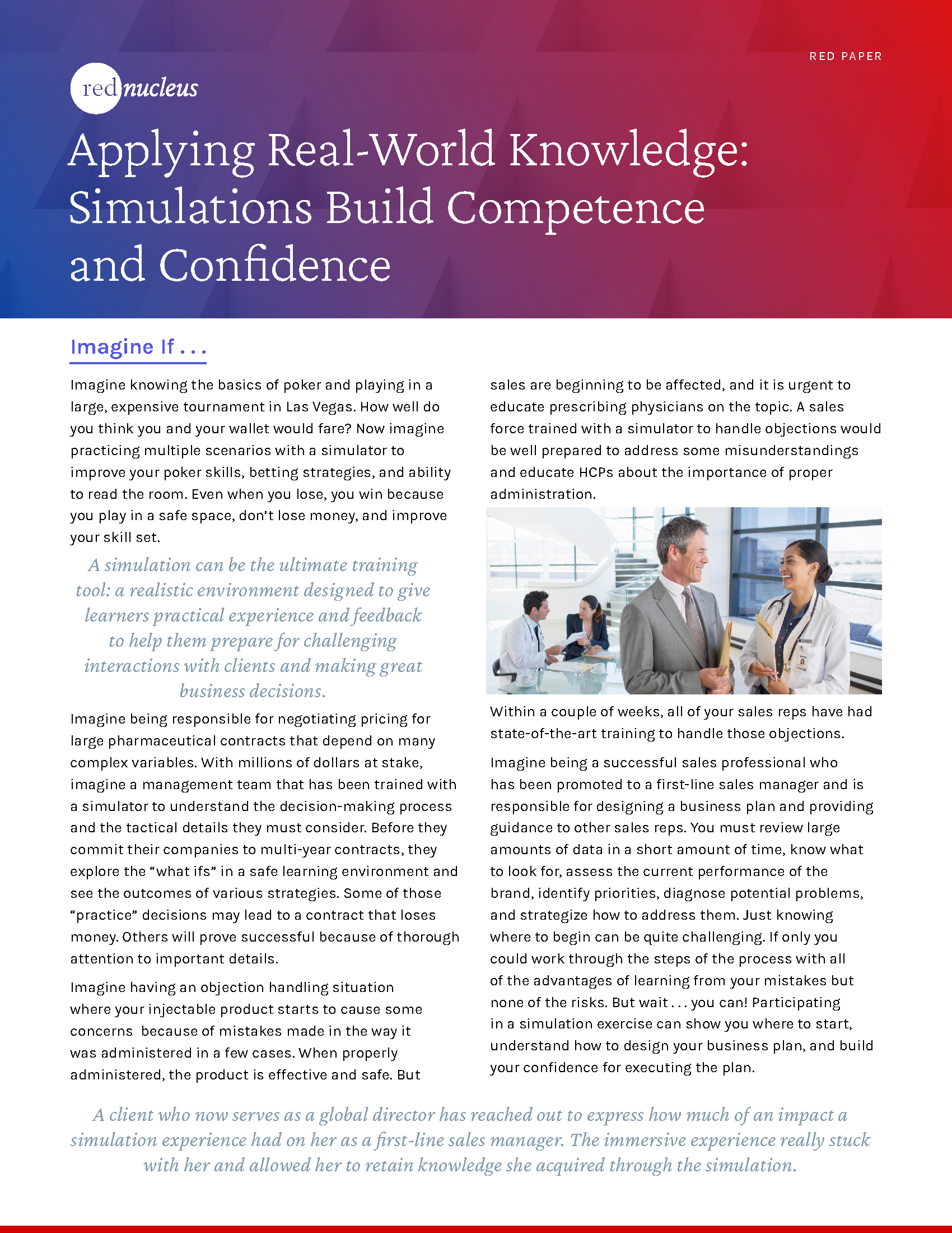First page of Applying Real-World Knowledge: Simulations Build Competence and Confidence