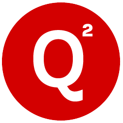 Icon with the letter Q and Superscript 2