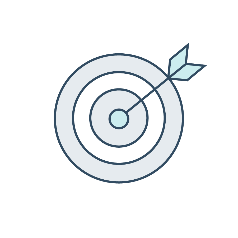 Icon showing a dart hitting a target