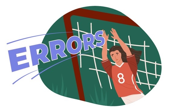 Soccer goalie blocking the word "Errors"