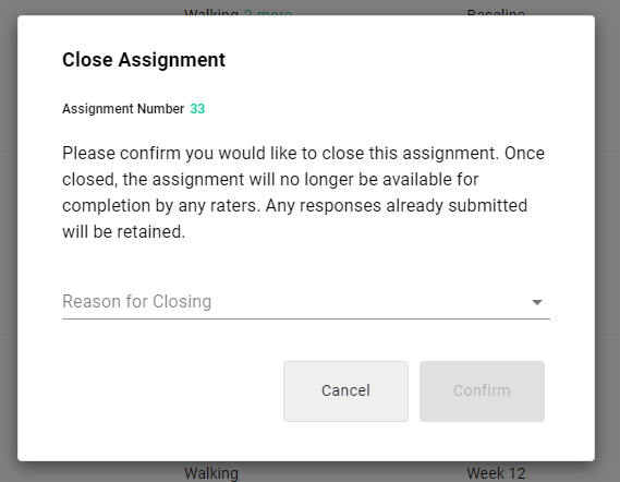 Close assignment screen from iTakeControl