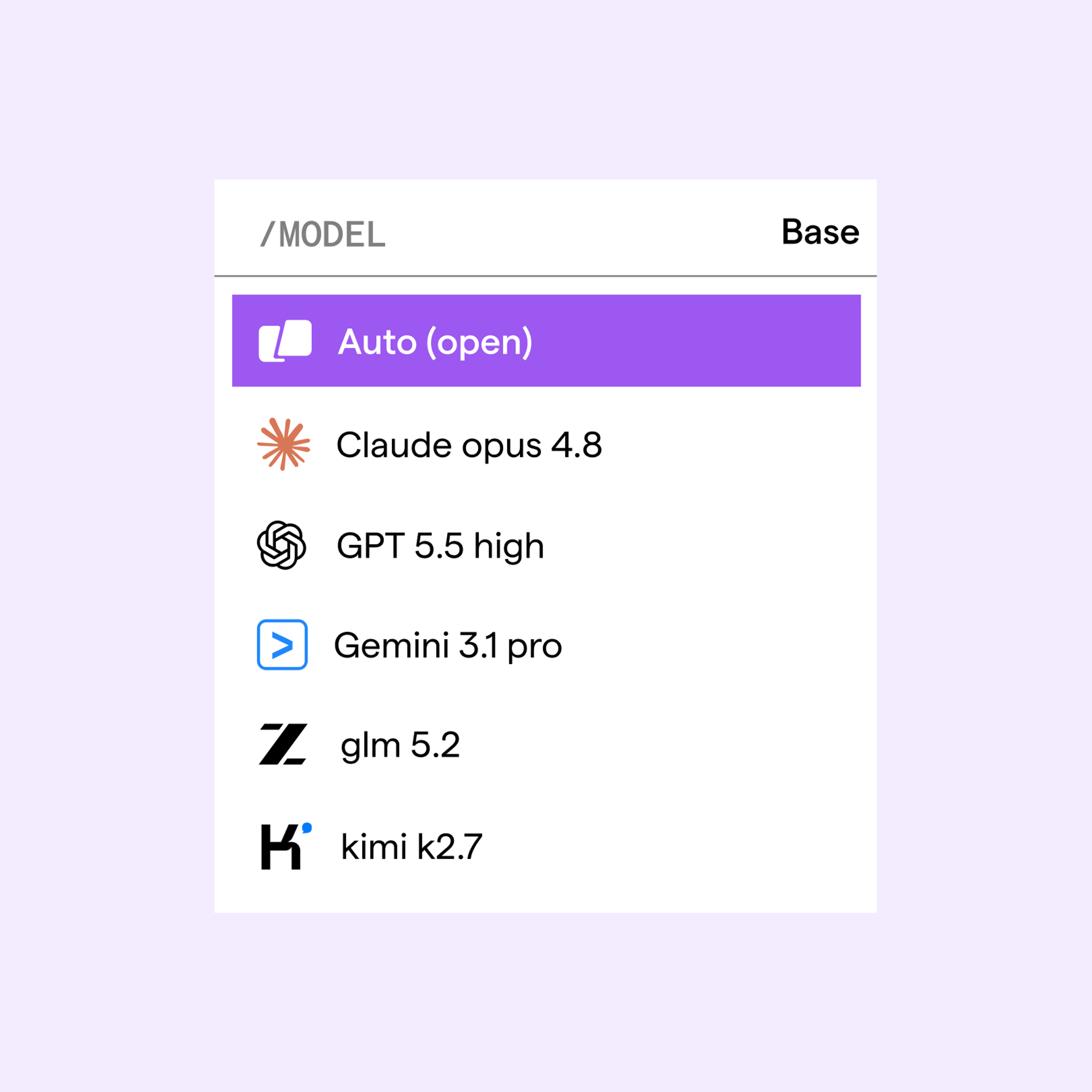 List of agent harnesses available in Derp 