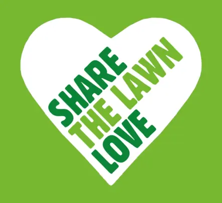 Share the Lawn Love heart logo for GreenThumb referral stories and customer experiences.